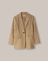 Blazer Bolsillos Botón,CAFE